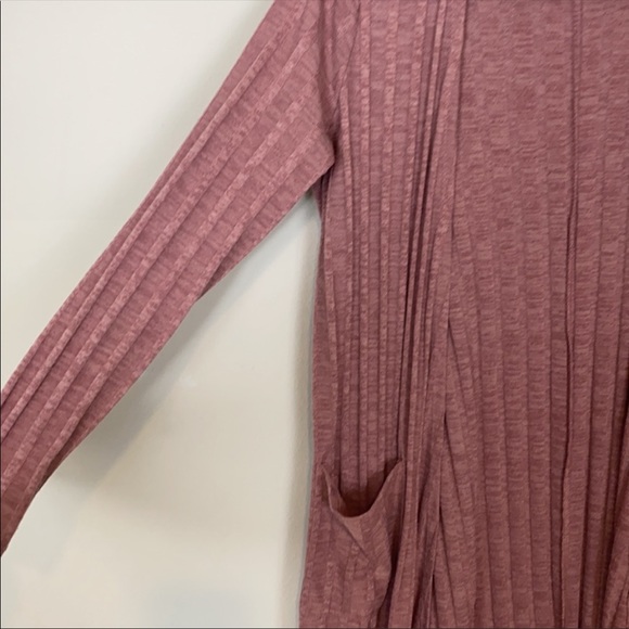 EUC Lularoe Rose Pink Extra Long Longline Pleated Duster Cardigan Sweater - Picture 6 of 6